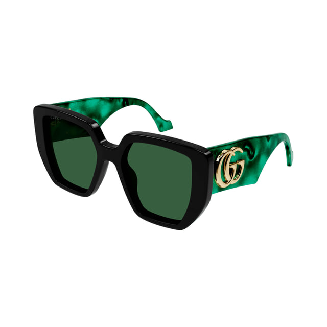 Gucci GG0956S Black Gold / Green Sunglasses