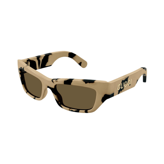 Gucci GG1296S Black Big Spotted Havana / Brown Sunglasses