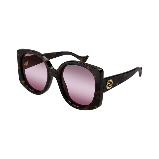 Gucci GG1257S Dark Havana / Gradient Red Sunglasses