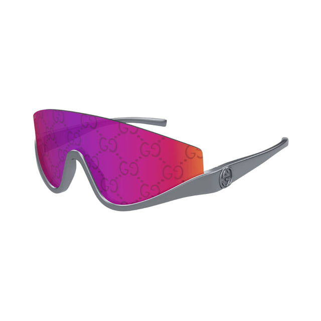 Gucci GG1650S Grey / Red Mirror Logo Sunglasses