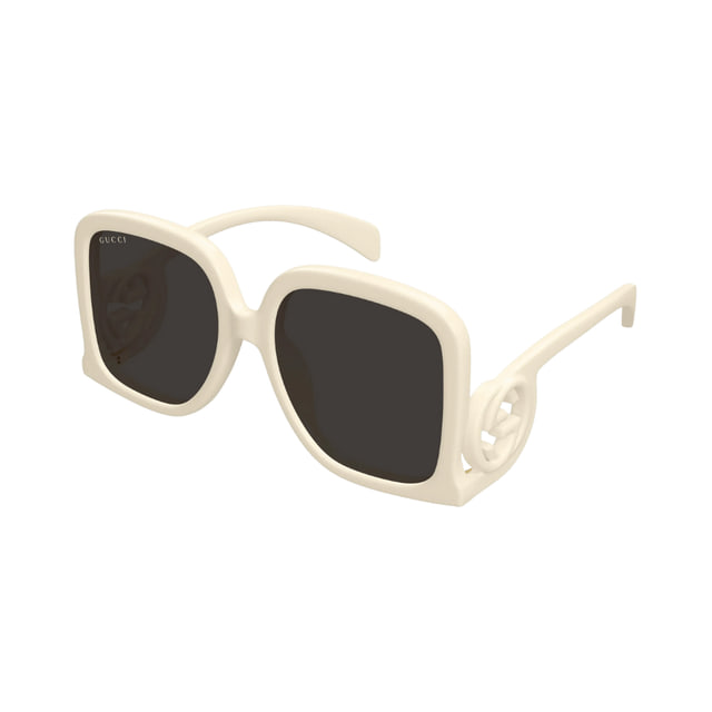 Gucci GG1326S Ivory / Grey Mirror Sunglasses