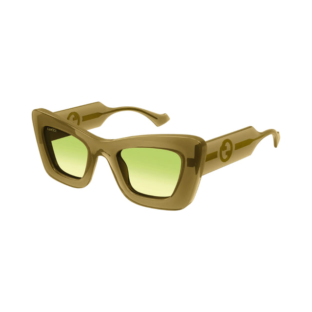 Gucci GG1552S Shiny Brown Crystal / Light Green Gradient Sunglasses
