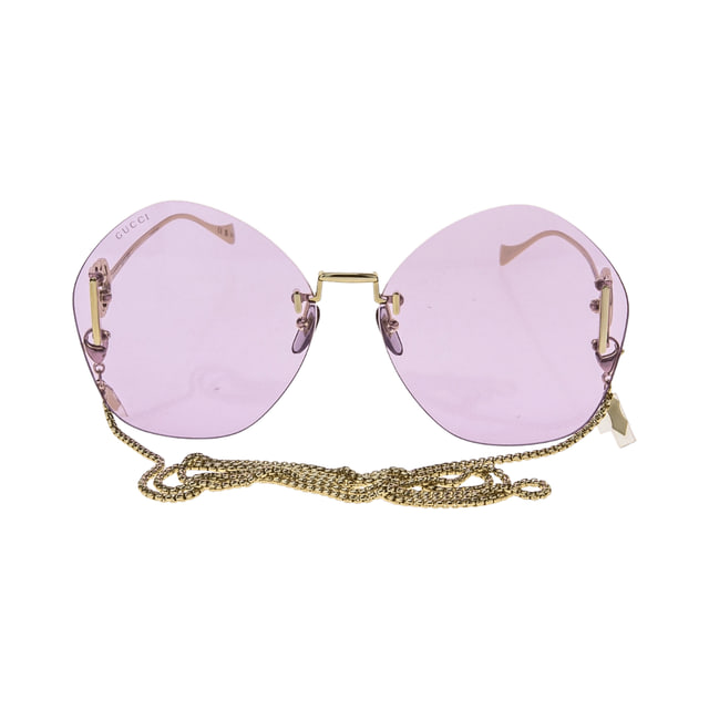 Gucci GG1203S Gold with Detachable Gold Chain / Violet