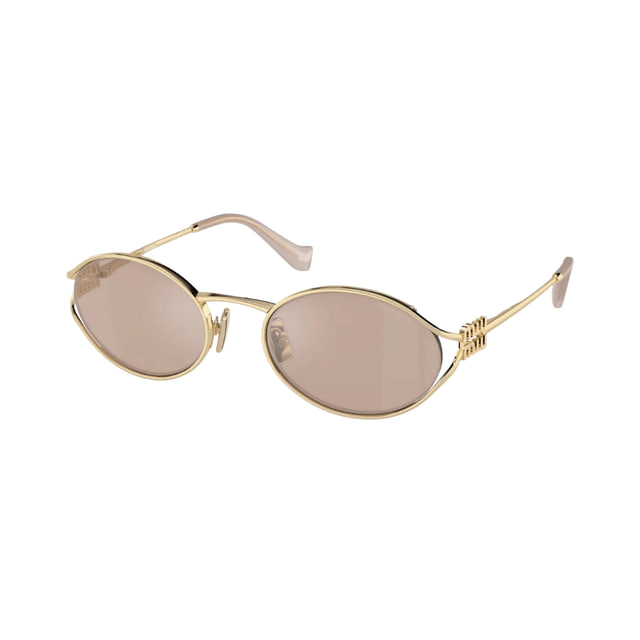 Miu Miu MU52YS Pale Gold / Pink Gold Mirror Silver Sunglasses