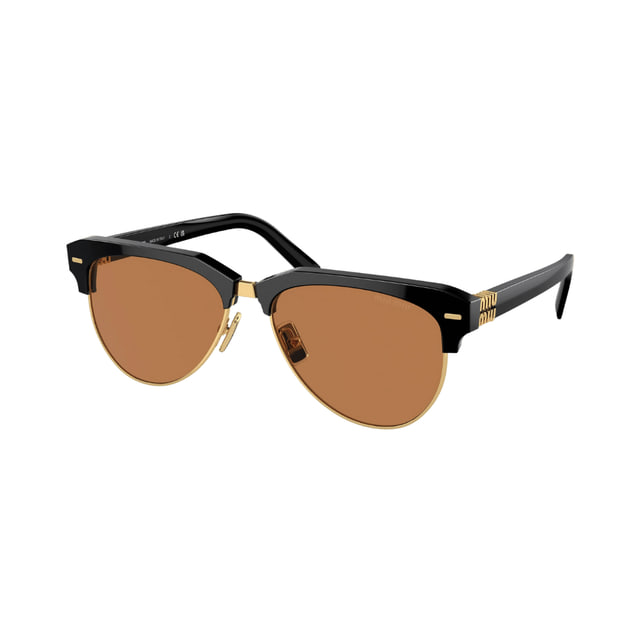 Miu Miu MU09ZS Black / Brown Sunglasses Miu Miu MU09ZS Black / Brown Sunglasses