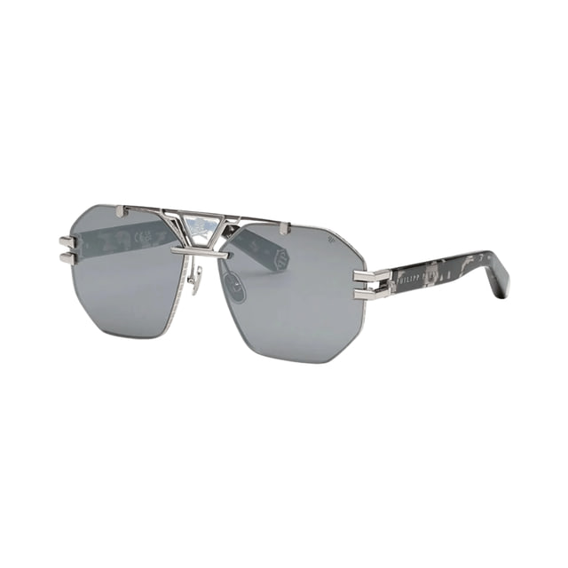 Philipp Plein SPP077V Palladium / Grey Havana / Smoke Silver Mirror product photo 1