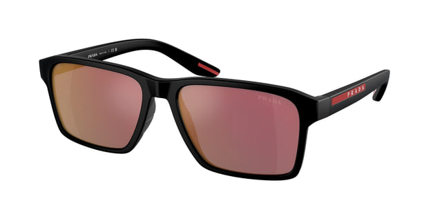 Prada PS05YS Matte Black / Dark Grey Mirror Red Tuning Sunglasses