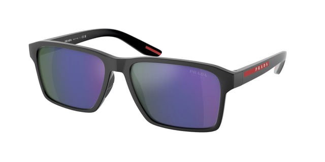 Prada PS05YS Grey Rubber / Dark Blue Mirror Violet Sunglasses