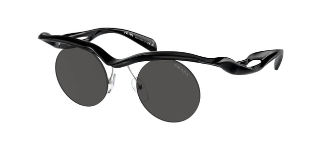 Prada PRA24S Black / Dark Grey Sunglasses Prada PRA24S Black / Dark Grey Sunglasses