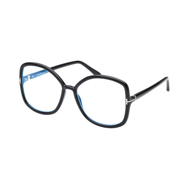 Tom Ford FT5845-B Shiny Black / Blue Block Eyeglasses