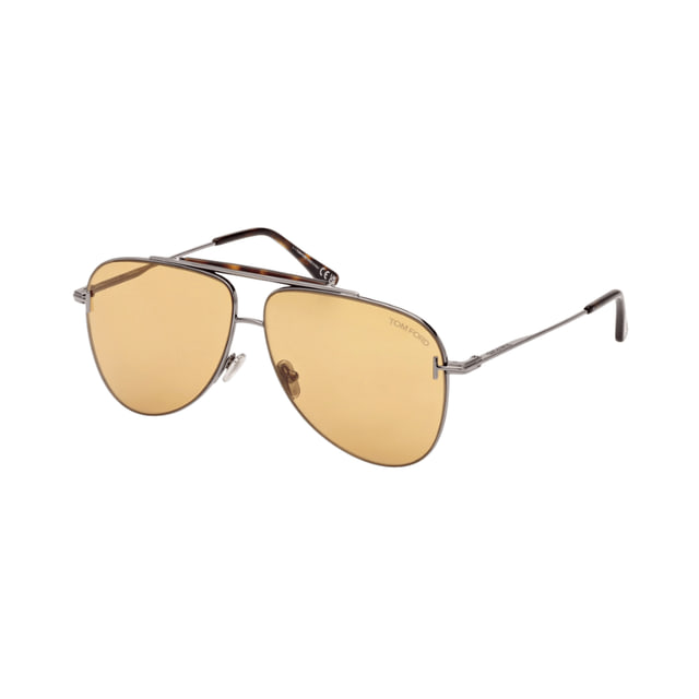 Tom Ford FT1018/S BRADY Shiny Anthracite Silver / Light Brown Sunglasses