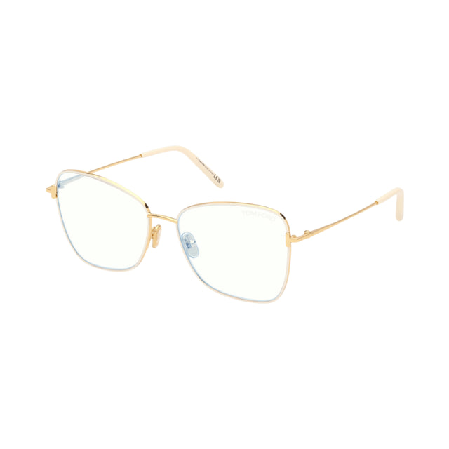 Tom Ford FT5906-B Ivory / Gold / Clear Blue Light Block