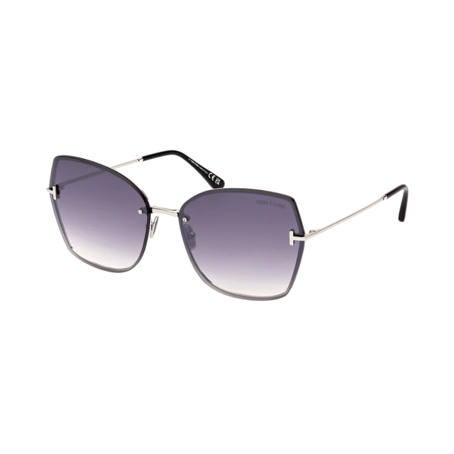 Tom Ford FT1107 Nickie-02 Shiny Palladium / Smoke Mirror