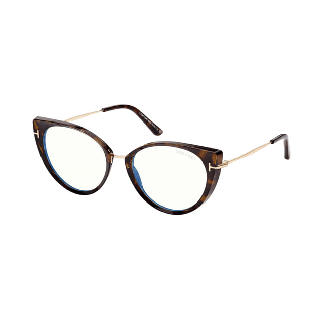 Tom Ford FT5815-B Blonde Havana / Rose Gold / Clear Blue Light Block