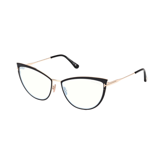 Tom Ford FT5877-B Shiny Black Gold / Clear Blue Light Block