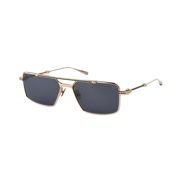 Valentino V - SEI VLS-111A-58 White Gold - Black Enamel w/ Dark Grey - Black Flash Mirror - AR Sunglasses