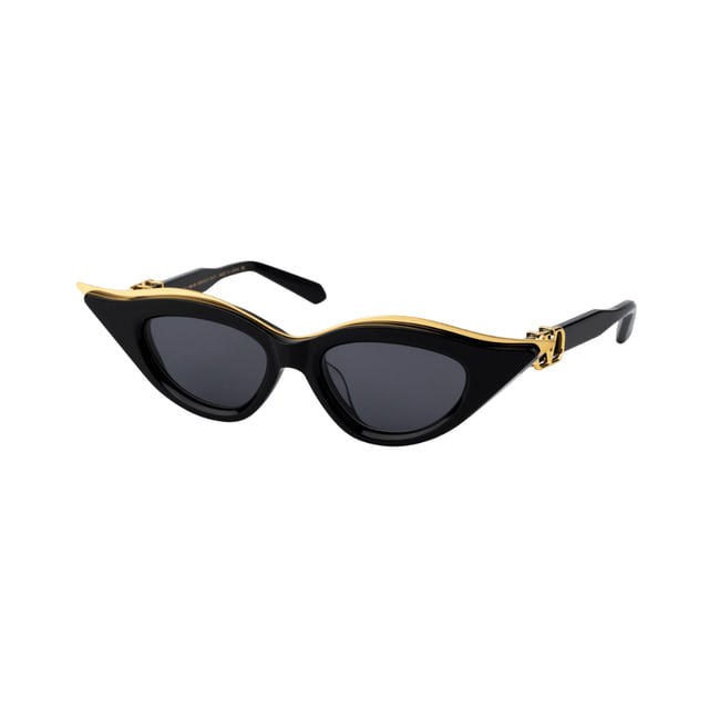 Valentino V - GOLDCUT - IIVLS-114A-49 Black - Yellow Gold w/ Dark Grey - AR Sunglasses Valentino V - GOLDCUT - IIVLS-114A-49 Black - Yellow Gold w/ Dark Grey - AR Sunglasses