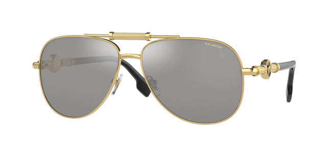Versace VE2236 Gold / Grey Mirrored Silver Polarized Sunglasses