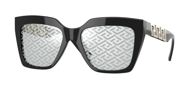 Versace VE4418 Black / Monogram Silver Mirrored Sunglasses Versace VE4418 Black / Monogram Silver Mirrored Sunglasses