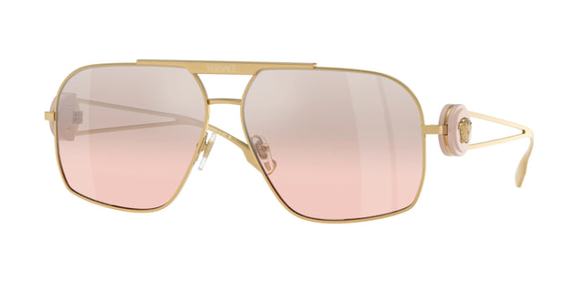 Versace VE2269 Gold / Light Pink Mirror Gradient Silver Sunglasses